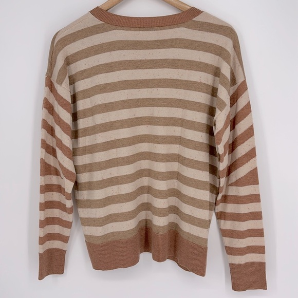 Smartwool Edgewood Boyfriend Striped Crewneck Sweater Almond Women’s Size Medium - Picture 9 of 10